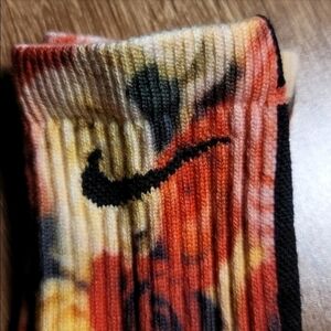 Custom NIKE Dri Fit Red Yellow Rose Socks